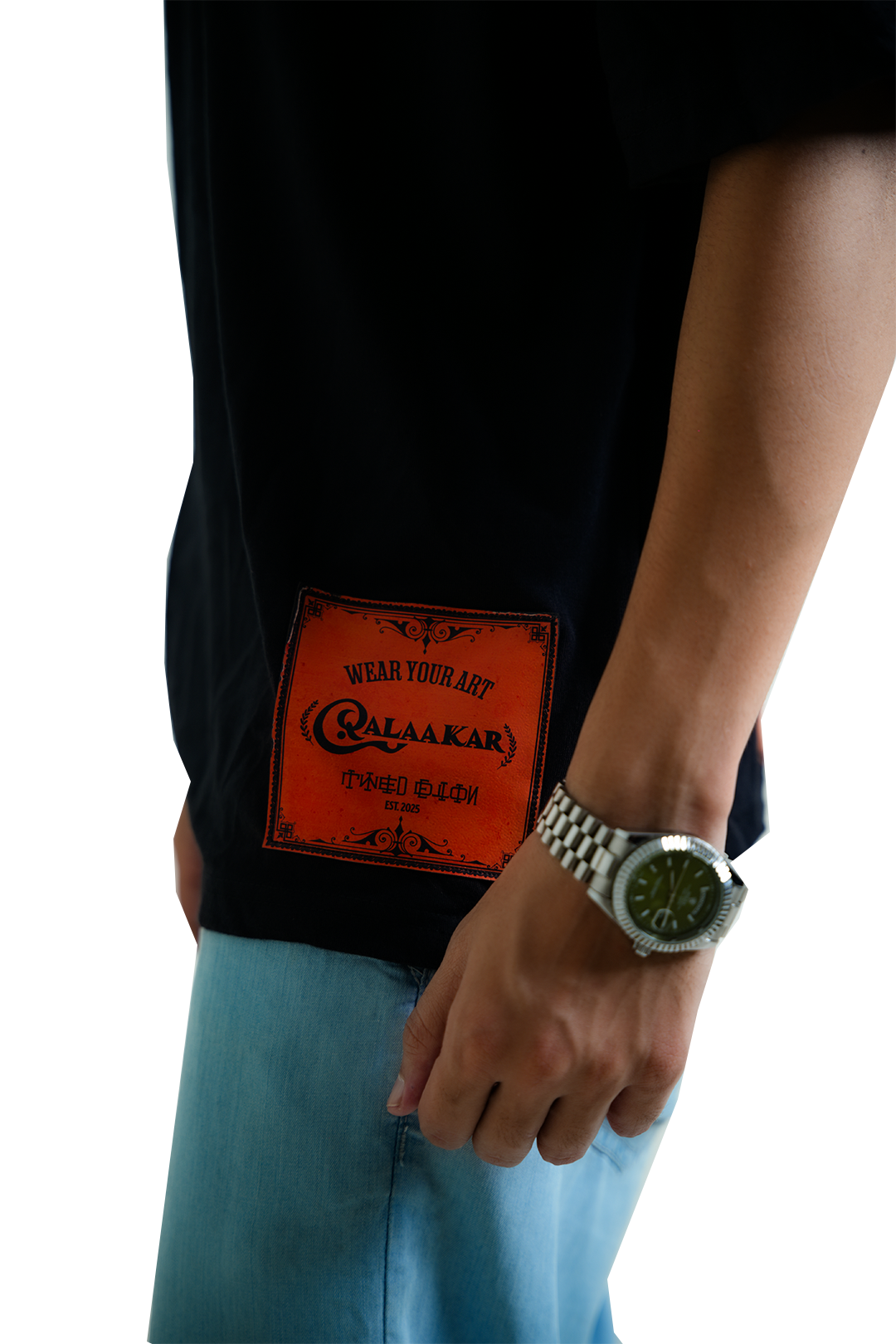 Qalaakar Tuareg Drop Tee | 100% Cotton Oversized Pre-Washed T-Shirt (Black)