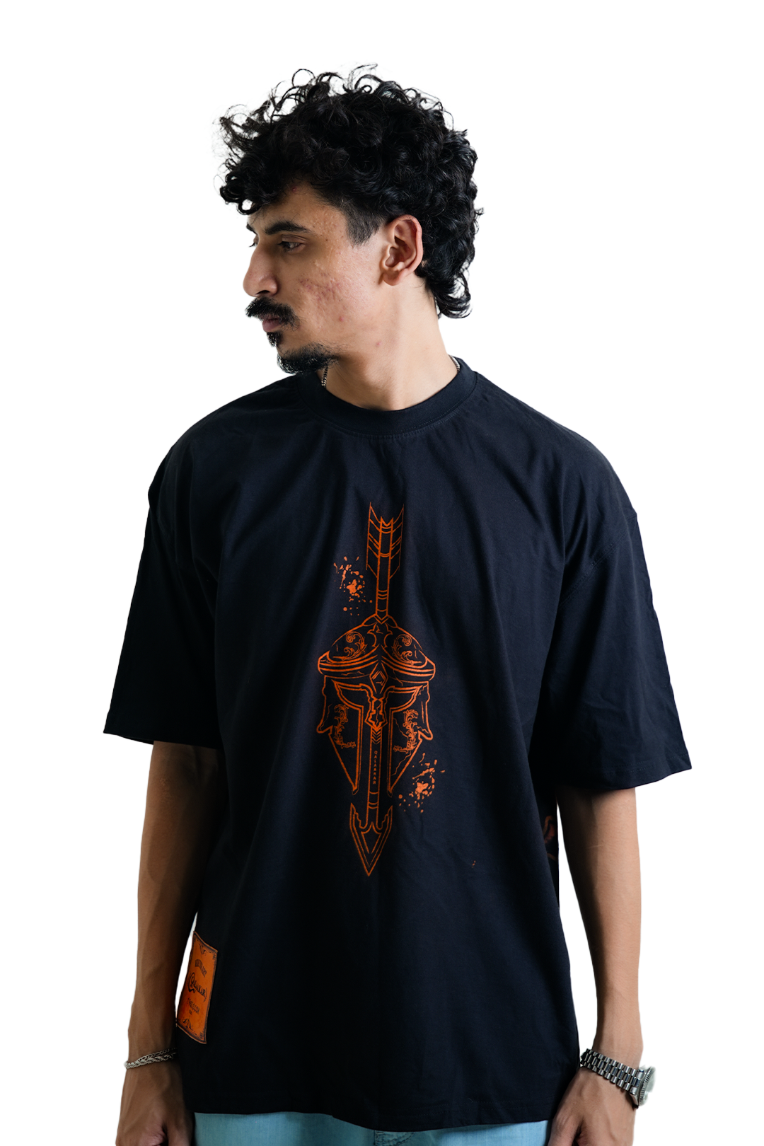 Spartan’s Honor Drop Tee | 100% Cotton Oversized Pre-Washed T-Shirt (Black)