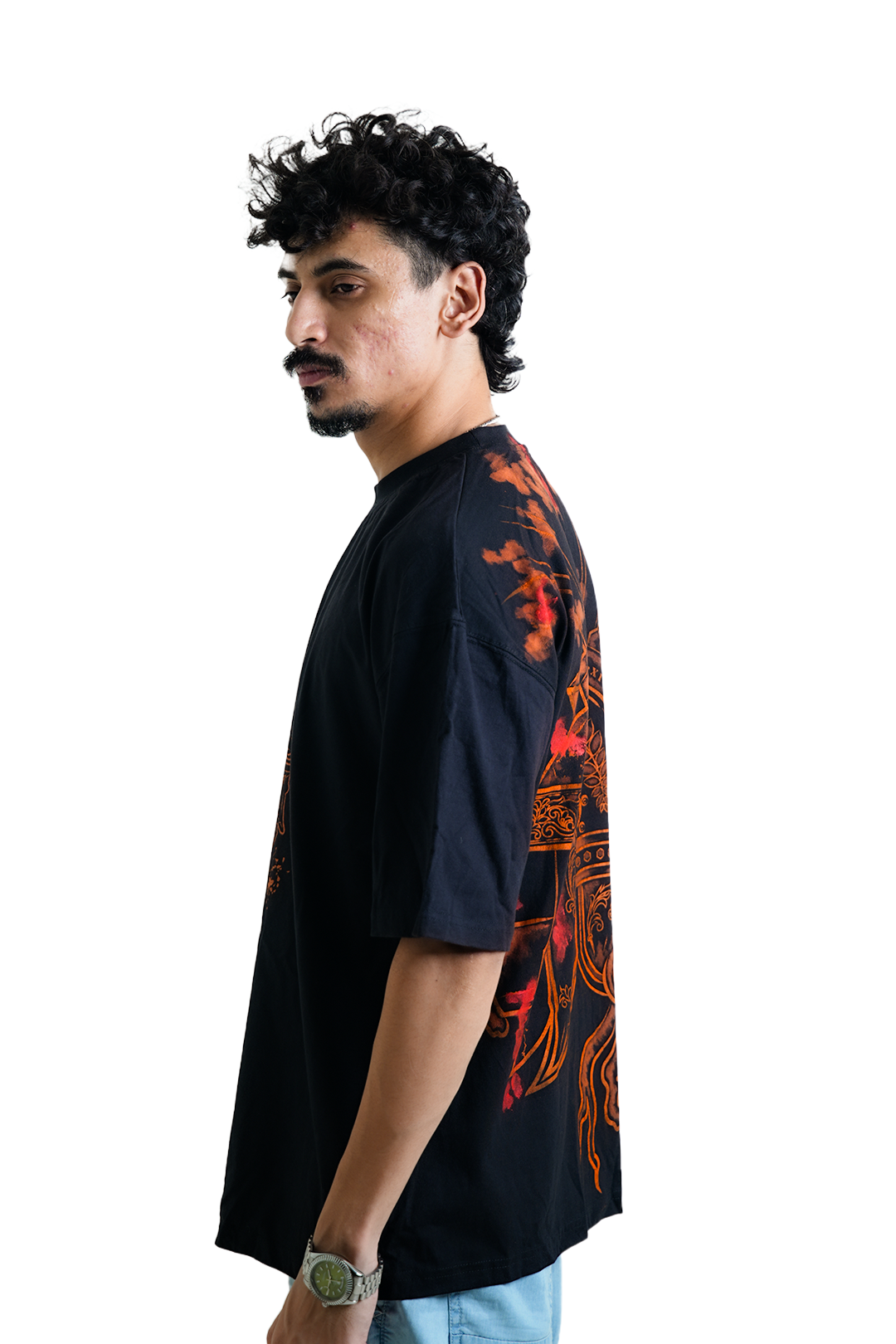 Spartan’s Honor Drop Tee | 100% Cotton Oversized Pre-Washed T-Shirt (Black)
