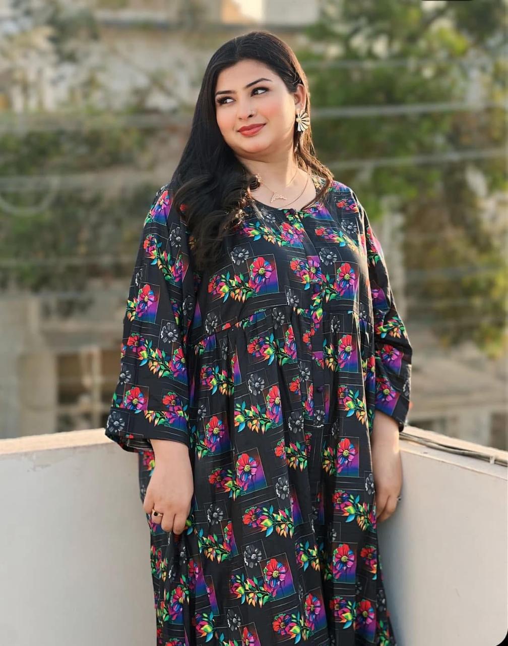 Noor Plus 01 – Lawn Frock with Full Sleeves