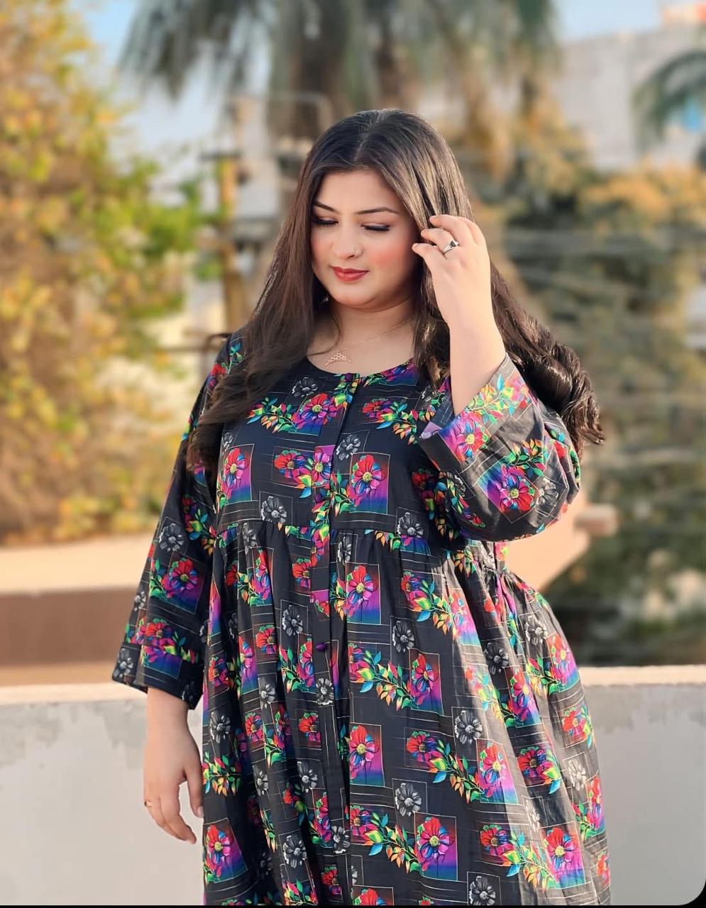 Noor Plus 01 – Lawn Frock with Full Sleeves