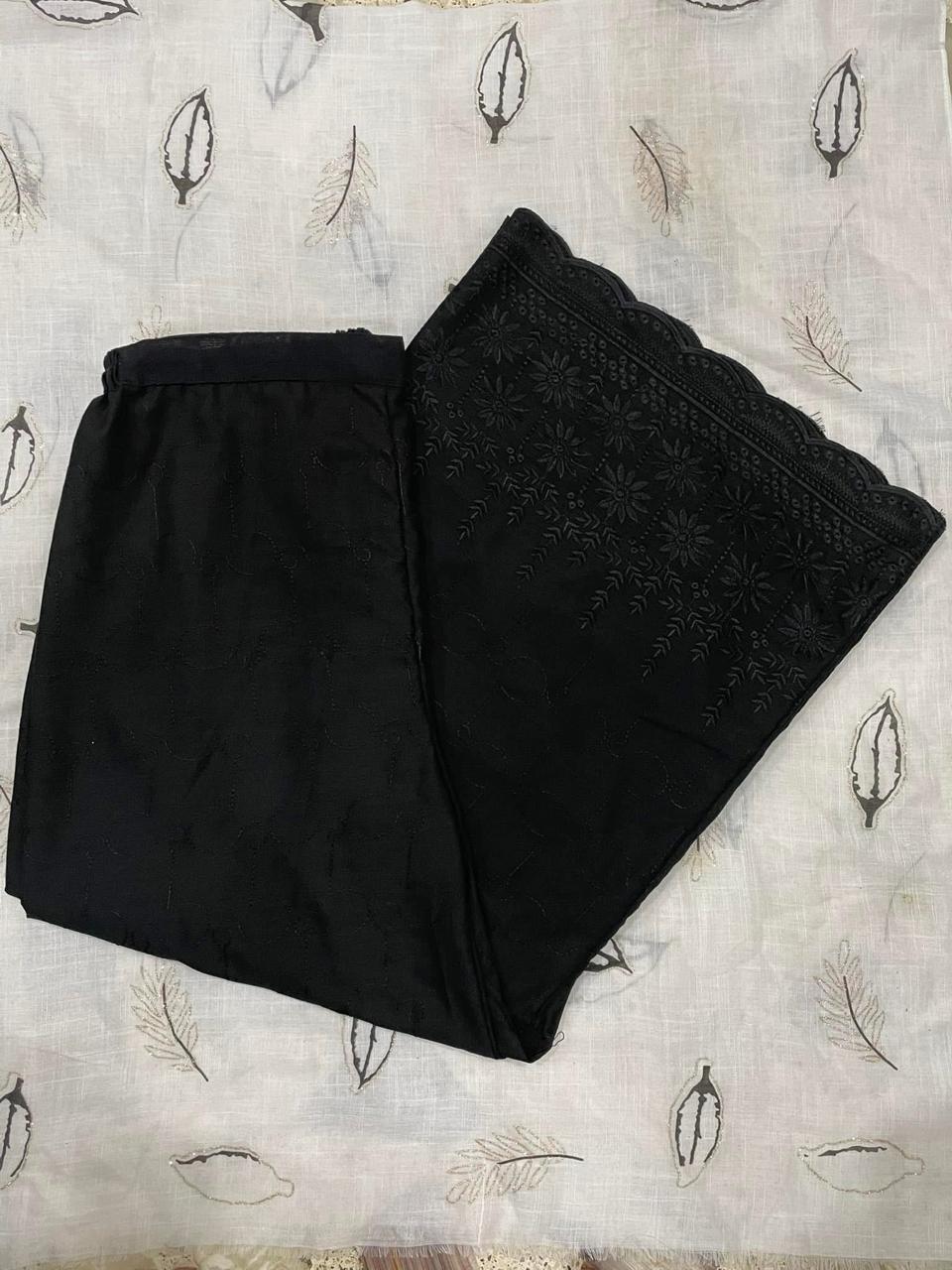 Black Trousers – Chikankari Fabric