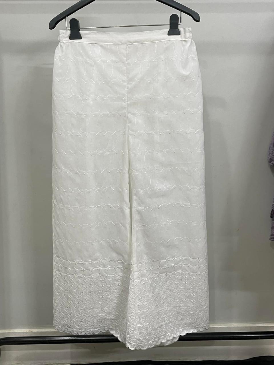 White Trousers – Chikankari Fabric