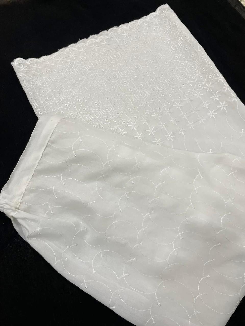 White Trousers – Chikankari Fabric