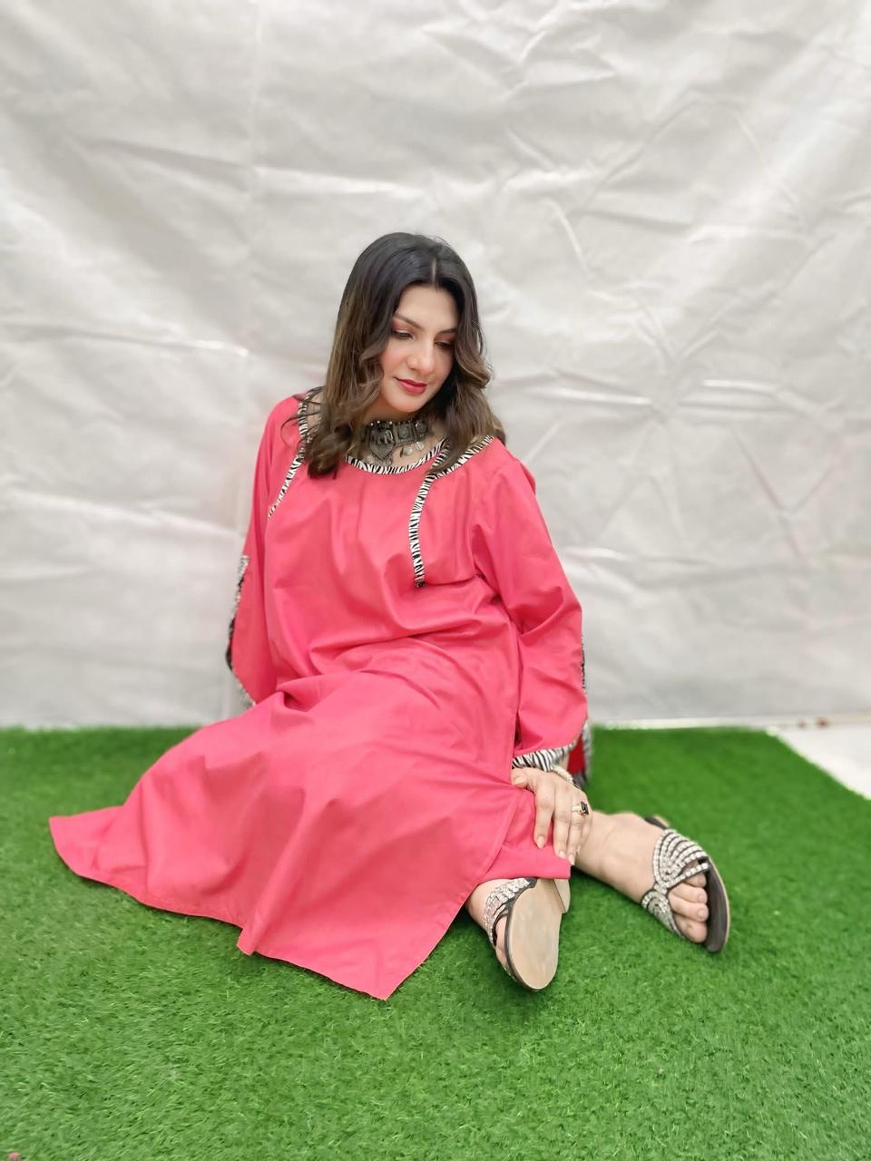 Nisa Fit – 2 Piece Soft Cotton Suit with Stylish Neck & 3/4 Sleeves