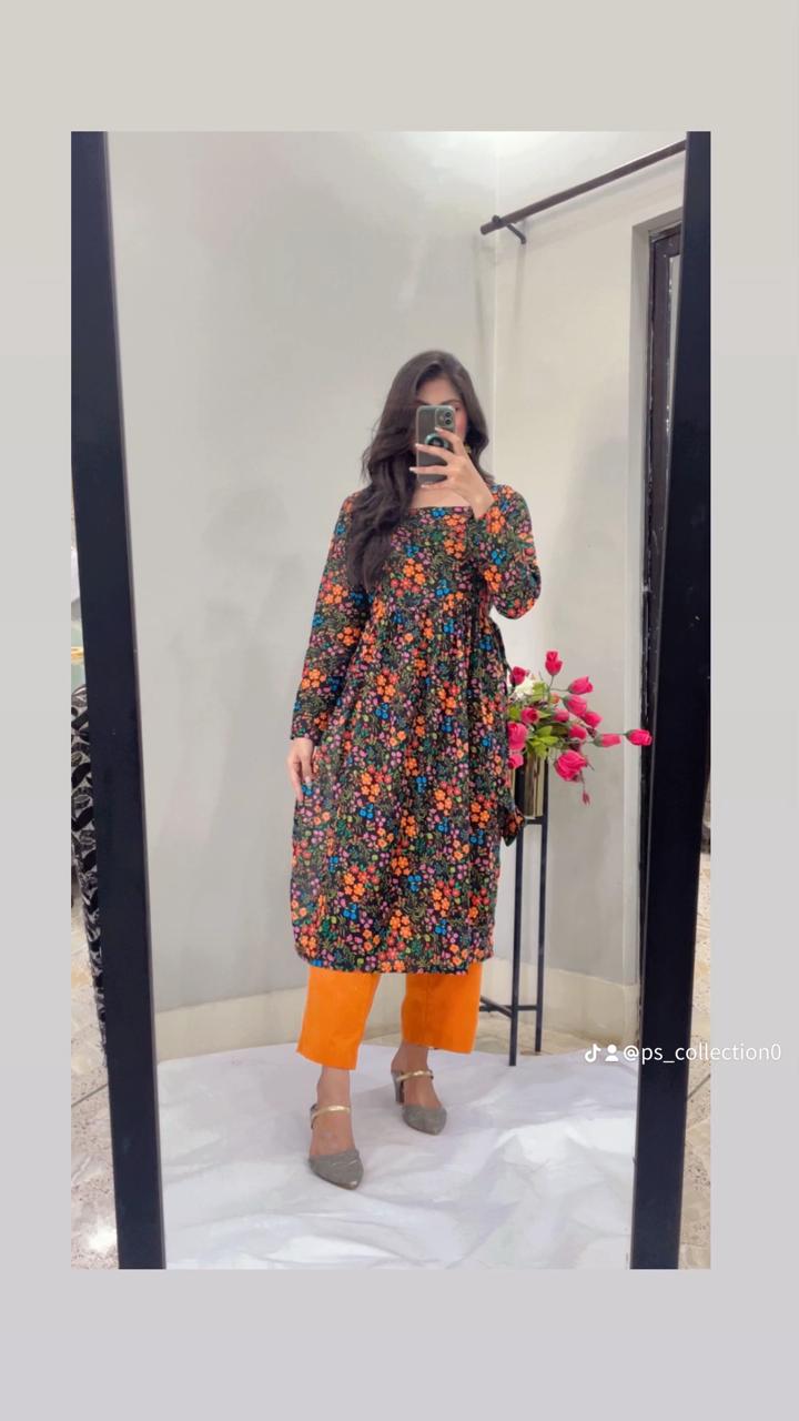 Indian Style – 2 Piece Cotton Suit with Full Sleeves