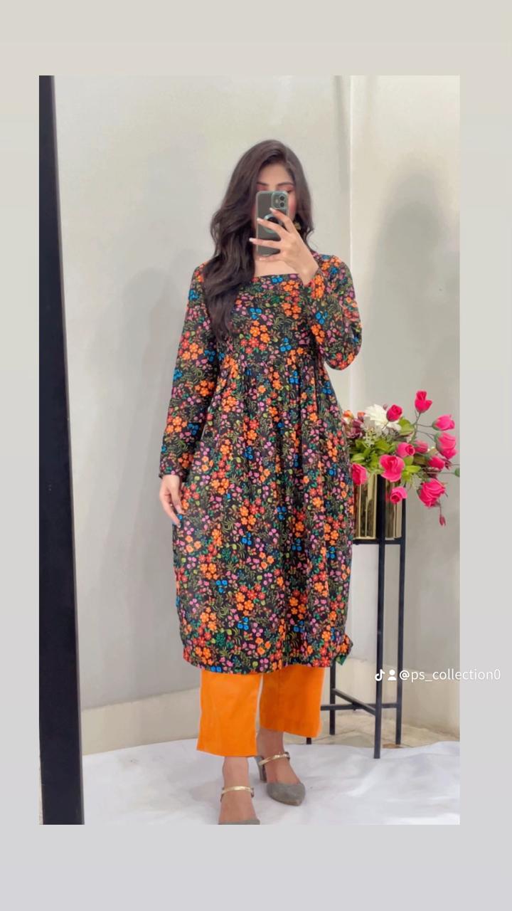 Indian Style – 2 Piece Cotton Suit with Full Sleeves