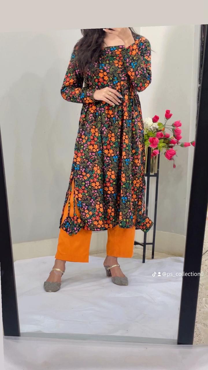 Indian Style – 2 Piece Cotton Suit with Full Sleeves