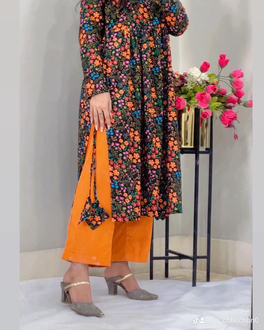Indian Style – 2 Piece Cotton Suit with Full Sleeves